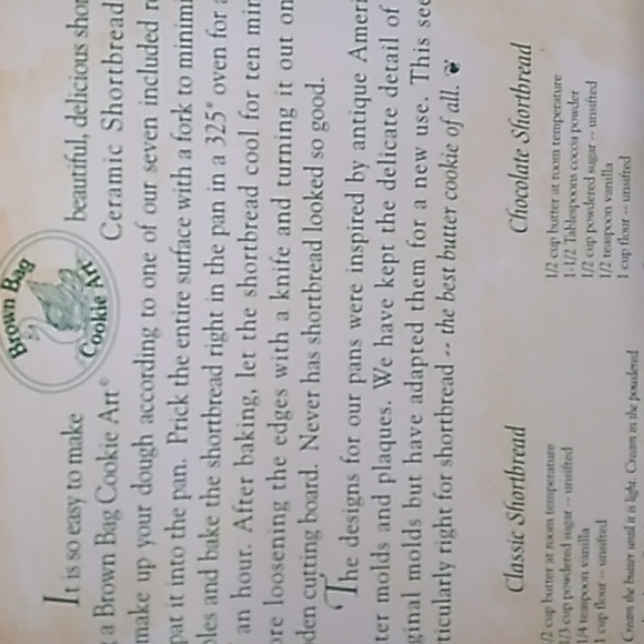 COOKIE ART SHORTBREAD PAN CLAY Hearts & Flowers NIB BROWN BAG - Picture 3 of 16